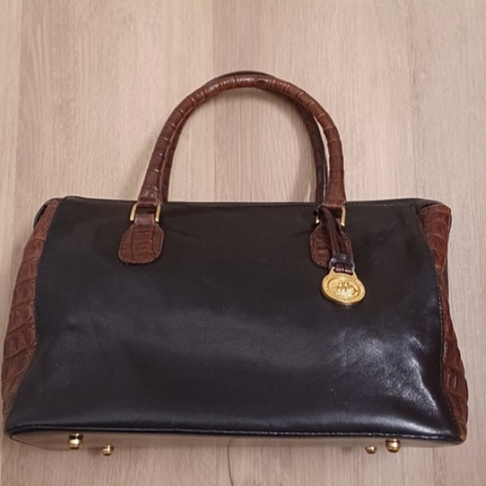 Brahmin black and brown handbag